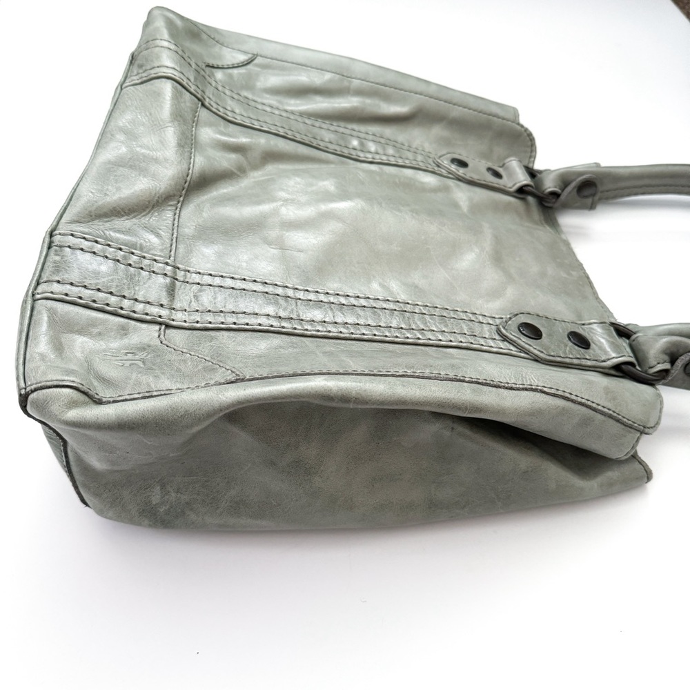 Frye Melissa Mint Green Leather Satchel Tote Bag - Picture 4 of 9